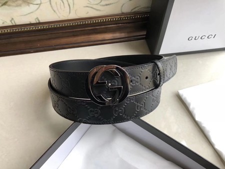 Gucci 35MM Leather Belt 414526 Black