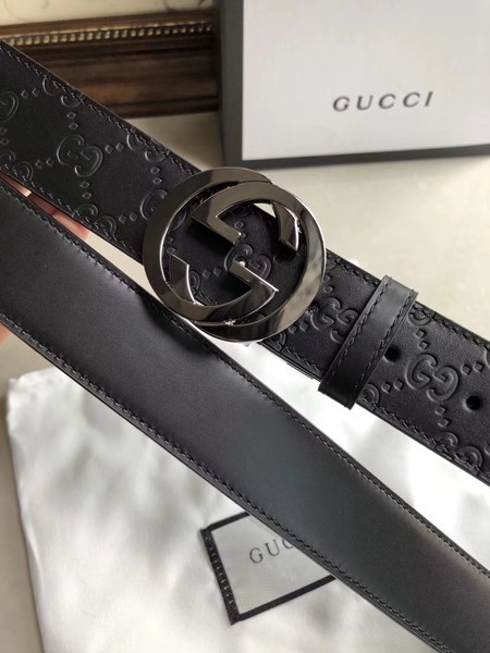 Gucci 35MM Leather Belt 414526 Black