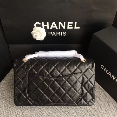 Chanel Flap Shoulder Bag Black Original Calfskin Leather 277 Gold