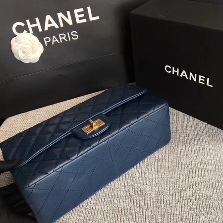Chanel Flap Shoulder Bag Blue Original Calfskin Leather 277 Gold