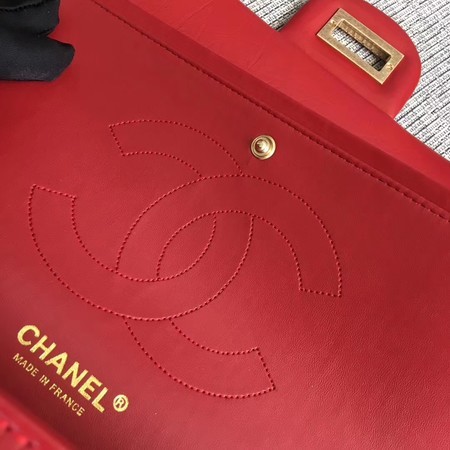 Chanel Flap Shoulder Bag Red Original Calfskin Leather 277 Gold