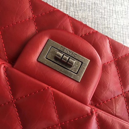 Chanel Flap Shoulder Bag Red Original Calfskin Leather 277 Silver