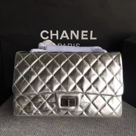 Chanel Flap Shoulder Bag Silver Original Calfskin Leather 277 Silver