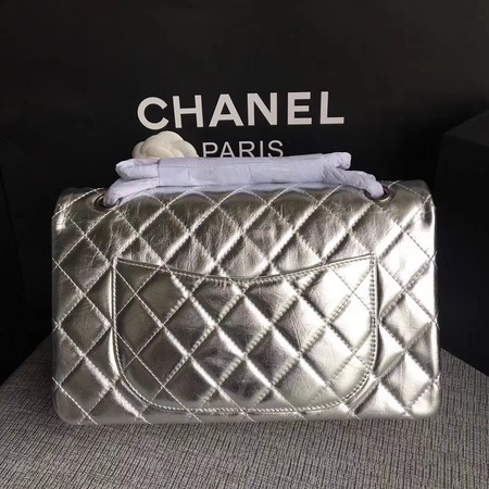 Chanel Flap Shoulder Bag Silver Original Calfskin Leather 277 Silver