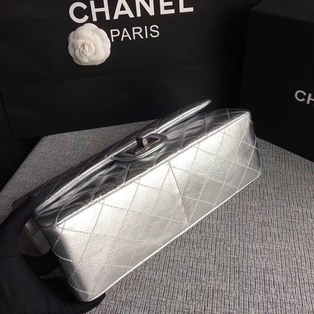 Chanel Flap Shoulder Bag Silver Original Calfskin Leather 277 Silver