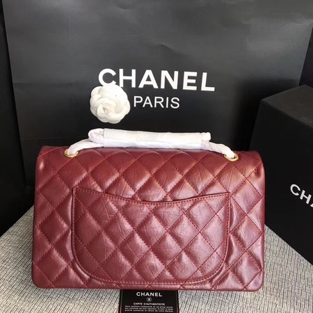 Chanel Flap Shoulder Bag Wine Original Calfskin Leather 277 Gold