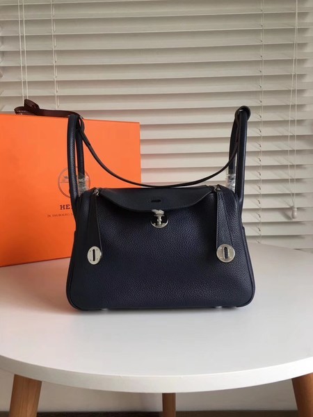 Hermes Lindy Original Togo Leather Bag 5086 Black