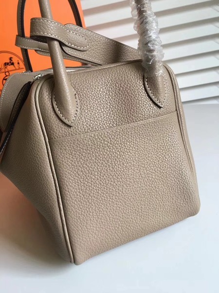 Hermes Lindy Original Togo Leather Bag 5086 Grey
