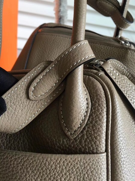 Hermes Lindy Original Togo Leather Bag 5086 Grey