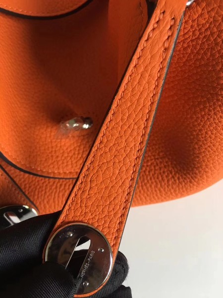 Hermes Lindy Original Togo Leather Bag 5086 Orange