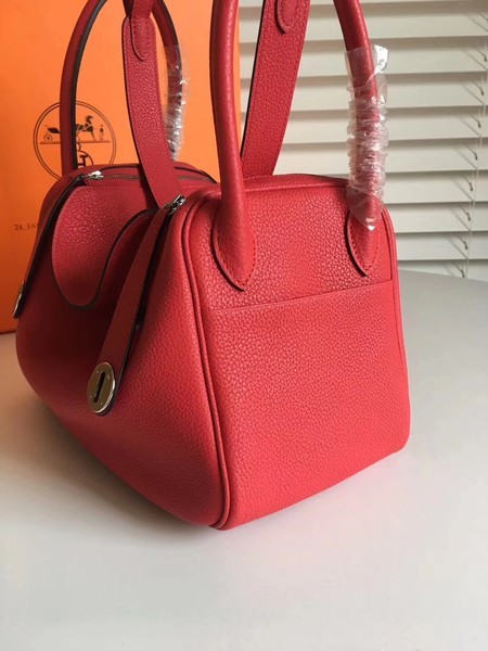 Hermes Lindy Original Togo Leather Bag 5086 Red