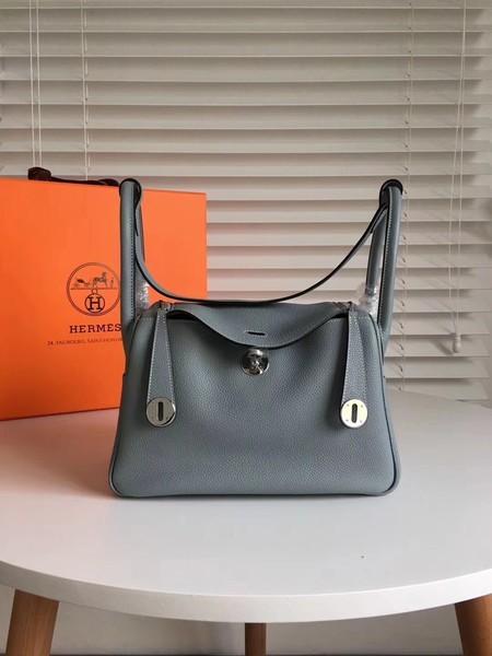 Hermes Lindy Original Togo Leather Bag 5086 Skyblue