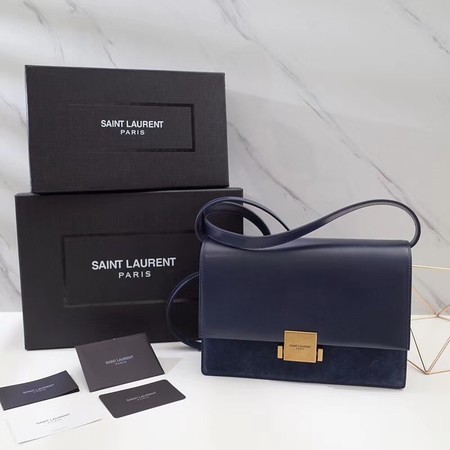 Yves Saint Laurent Original Calfskin Leather Shoulder Bag 482044 Blue