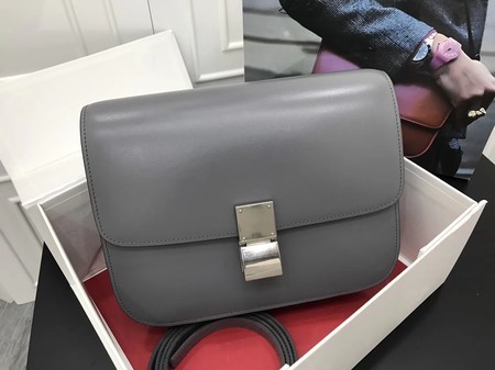 Celine Classic Box Flap Bag Original Calfskin Leather 3378 Grey