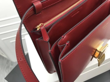 Celine Classic Box Flap Bag Original Calfskin Leather 3378 Red