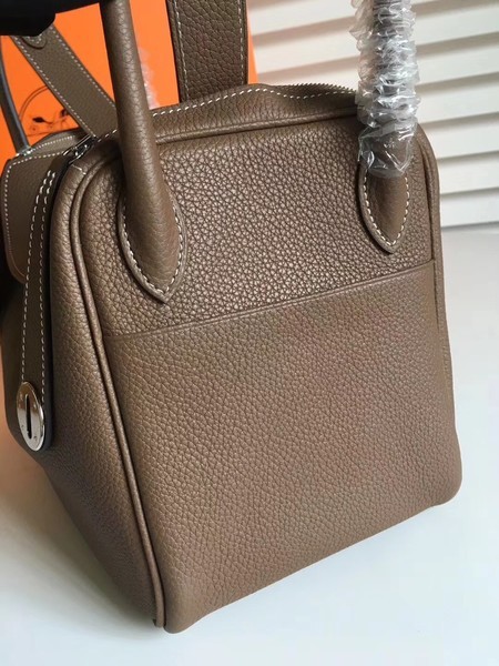 Hermes Lindy Original Togo Leather Bag 5086 Dark Grey