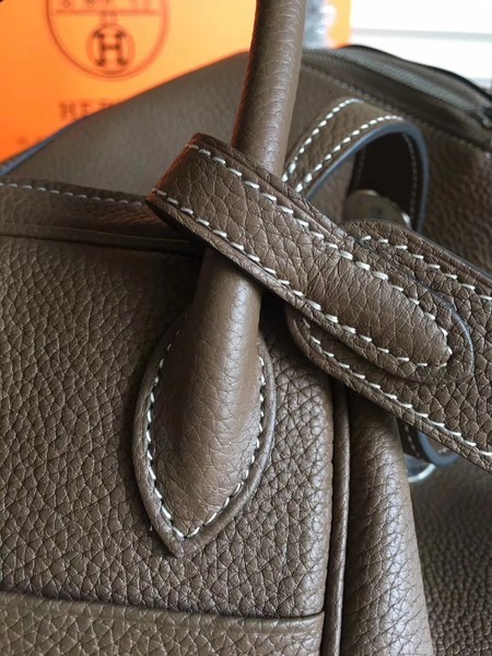 Hermes Lindy Original Togo Leather Bag 5086 Dark Grey
