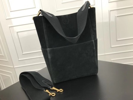 Celine SEAU SANGLE Cabas Bags Original Nubuck Leather 3369 Black