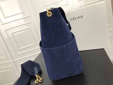 Celine SEAU SANGLE Cabas Bags Original Nubuck Leather 3369 Blue