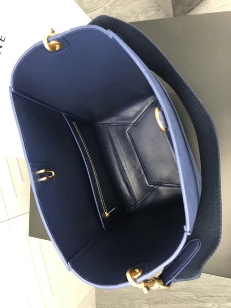 Celine SEAU SANGLE Cabas Bags Original Nubuck Leather 3369 Blue