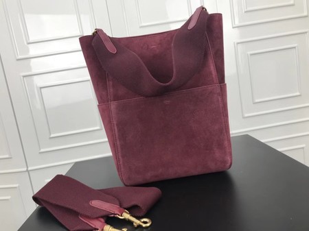 Celine SEAU SANGLE Cabas Bags Original Nubuck Leather 3369 Wine