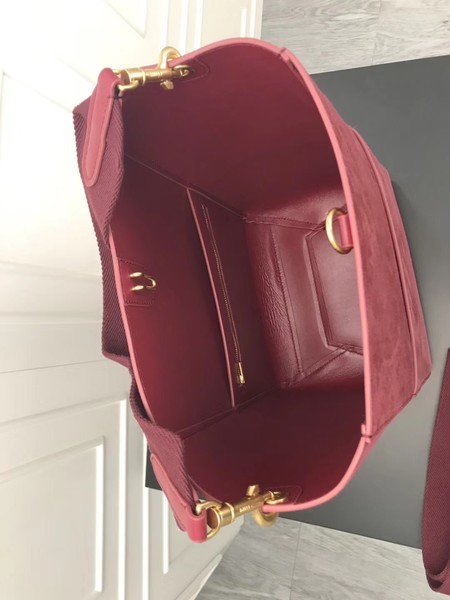 Celine SEAU SANGLE Cabas Bags Original Nubuck Leather 3369 Wine