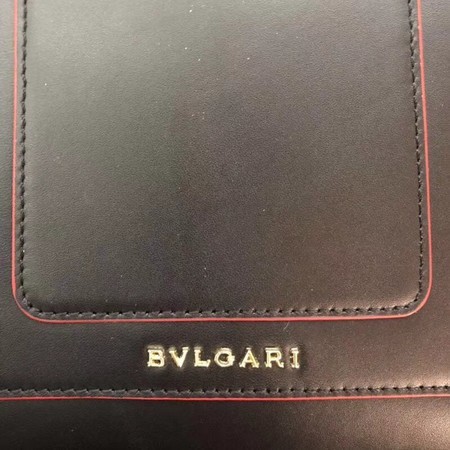 BVLGARI Forever Serpenti In Love Shoulder Bag Calfskin Leather BG90031 Black