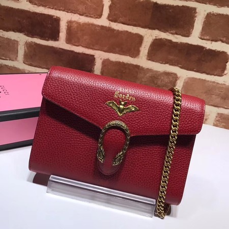 Gucci BugBat Shoulder Bag Calfskin Leather 516920 Red