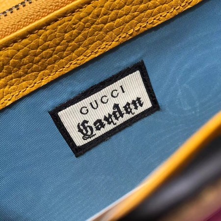 Gucci BugBat Shoulder Bag Calfskin Leather 516920 Yellow