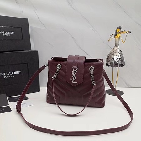 Yves Saint Laurent LOULOU Original Leather Tote Bag 502717 Wine