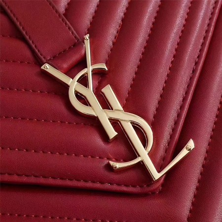 Yves Saint Laurent MONOGRAMME Calfskin Leather Shoulder Bag 26588 Marroon