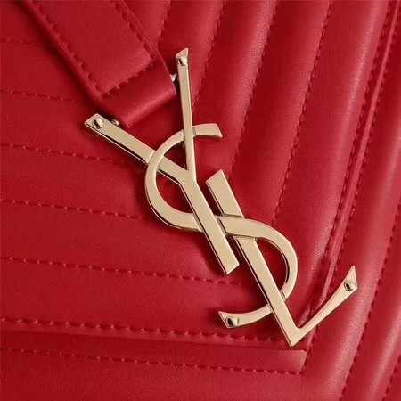 Yves Saint Laurent MONOGRAMME Calfskin Leather Shoulder Bag 26588 Red