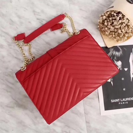 Yves Saint Laurent MONOGRAMME Calfskin Leather Shoulder Bag 26588 Red