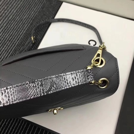 Chanel Calfskin Leather Shoulder Bag 1245 Grey