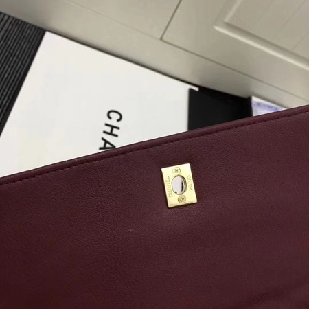 Chanel Calfskin Leather Shoulder Bag 1245 Wine