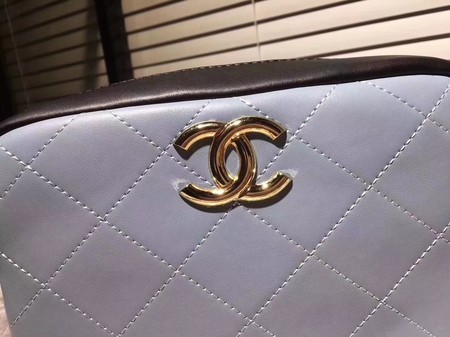 Chanel Calfskin Leather Shoulder Bag 56987 Apricot&Blue