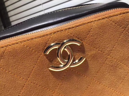Chanel Calfskin Leather Shoulder Bag 56987 Apricot&Blue