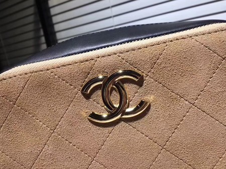 Chanel Calfskin Leather Shoulder Bag 56987 Apricot&Brown