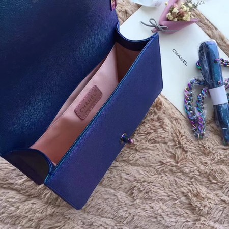 Chanel Le Boy Flap Shoulder Bag Cannage Patterns F67086 Blue