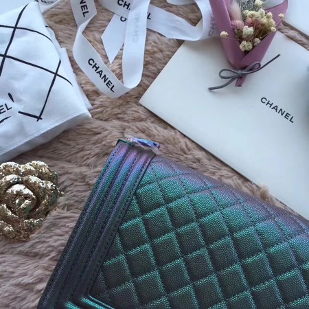 Chanel Le Boy Flap Shoulder Bag Cannage Patterns F67086 Green