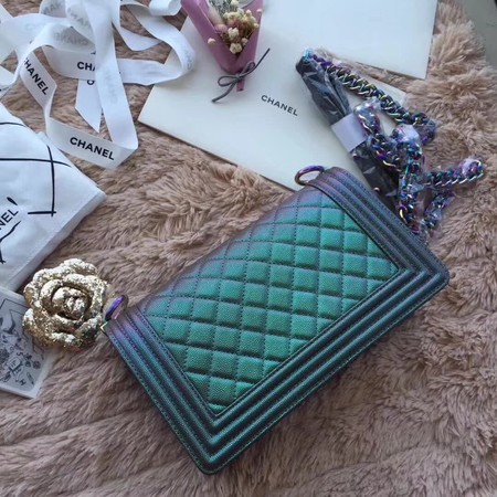 Chanel Le Boy Flap Shoulder Bag Cannage Patterns F67086 Green