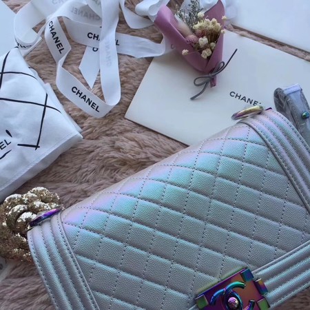 Chanel Le Boy Flap Shoulder Bag Cannage Patterns F67086 Skyblue