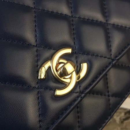 Chanel WOC Original Sheepskin Leather Shoulder Bag D33814 Blue