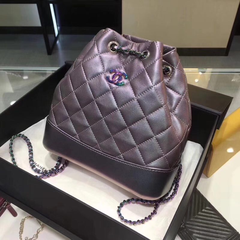 Chanel Gabrielle Calf leather knapsack 7383 grey