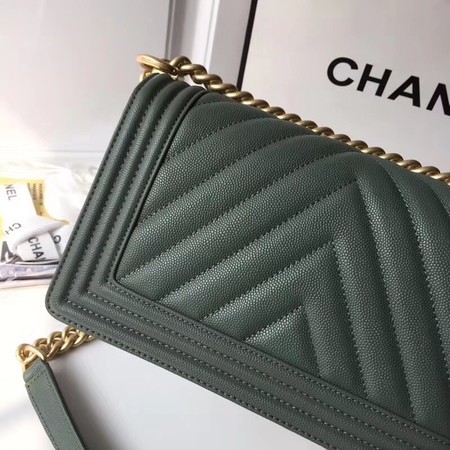 Boy Chanel Original Cannage Patterns Bag 67086 Green