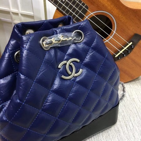 Chanel Gabrielle Backpack Sheepskin Leather 7027 Blue