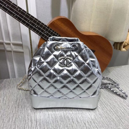 Chanel Gabrielle Backpack Sheepskin Leather 7027 Silver