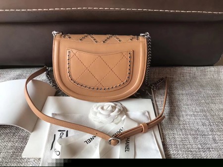 Chanel Original Calfskin Leather Shoulder Bag 4569 Apricot