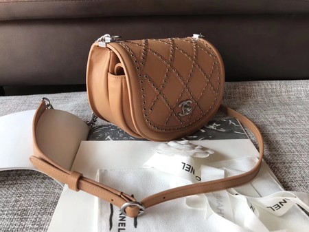 Chanel Original Calfskin Leather Shoulder Bag 4569 Apricot