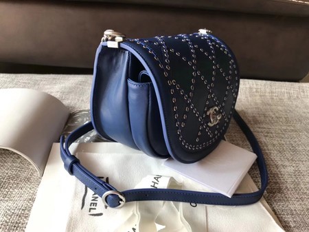 Chanel Original Calfskin Leather Shoulder Bag 4569 Blue